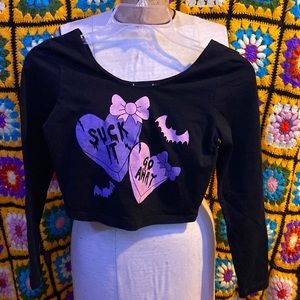 Too Fast brand - “Suck it, Go Away” crop top